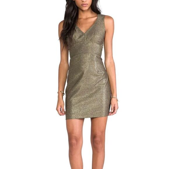 Black Halo Vera Silver Gray Metallic Cutout Mini Dress 4 - Picture 11 of 12